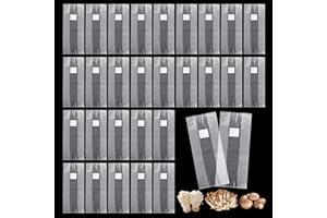 TEL CHARME * 30 Bolsas de Cultivo de Hongos, Juego de Cultivo de Setas, 35 x 10 cm, Juego de Cultivo de Hongos para Hongos Enoki, Bolsa de Cultivo para Hongos Shiitake, champiñones, Setas ostra