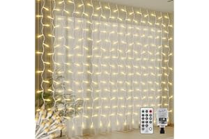 CERIAL Kurtyna świetlna zewnętrzna, 4 x 2 m, 300 diod LED, wewnętrzny łańcuch świetlny IP44, wodoszczelny, na Boże Narodzenie, mini łańcuch świetlny, na urlop, wesele, do dekoracji, ciepła biel