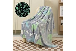 RONRONNER Dinosaurier Decke Leuchtend Im Dunkeln Geschenke Geschenkideen Jahre Fleecedecke Leuchtet Im Dunkeln Flauschig Fleecedecke Wohndecke Dino Spielzeug FüR Kuscheldecke Kinder Jungen,150 X 150 Cm