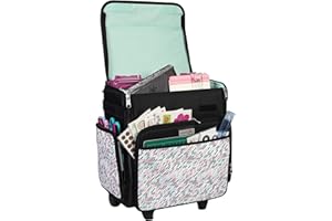 Everything Mary Wheeled Scrapbook Tote for Scrapbooking & Art - Travel Organizer Storage Bin for Paper, Glue, Tape