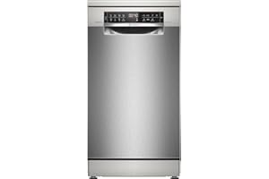 Bosch SPS6EMI21E Serie 6, Lavastoviglie Smart da libera installazione, 10 coperti, Cestelli personalizzabili, Motore EcoSilence Drive, Acciaio spazzolato anti-impronta, 45 cm.