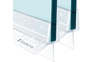 Badena® Duschdichtungen für Duschtüren I Ersatz Dichtung 6mm 8mm Glastür I Duschtürdichtung Wasserabweiser mit Dichtlippe I Dichtung Duschwand Badewanne Duschkabine I Duschabdichtung Gerade 2x 100cm