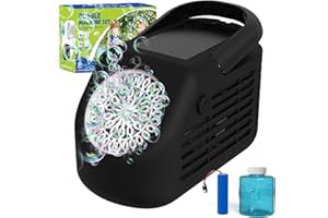 Panamalar Machine à Bulles Automatique, Souffleur de Bulles Electrique Portable pour Enfants 42 Trous avec 20000+ Bulles/Batterie Rechargeable/Solution à Bulles pour Fêtes Mariage Extérieur (Noir)