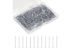 NOVARIDOR Set de 1000 Alfileres de Acero Inoxidable con Cabeza – Alfileres de Precisión para Costura, Confección y Proyectos DIY, Incluye Caja de Almacenamiento, Plata (26 mm)