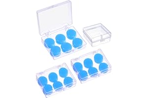 SUMIND 9 Paires Bouchons d'oreille Protecteurs Souples Bouchons d'oreille en Silicone Mastic Bouchons d'oreilles Moulables pour Dormir, Natation, Blanc (Bleu)
