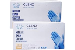 ATP Consumables Blue Nitrile Gloves Large - Industrial Strength, Textured for Enhanced Grip - Heavy Duty Waterproof Latex Free Disposable Rubber Gloves -1 Box