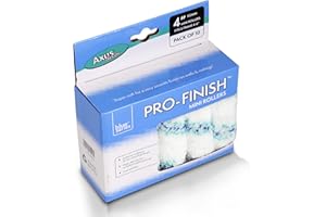 Axus Decor Pro-Finish Roller, Medium Pile (Blue Series) Ultra Fine Finish, Mini Roller Sleeves for Smooth Painting, Compatible with (6mm Rod), Professional Paint Sleeves - 4"/100mm, 10 Pack