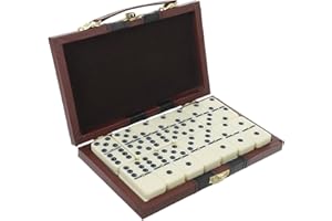 Milisten Classic Domino Entertainment Set - Professional Tournament Game With Wooden Box for Holiday Party