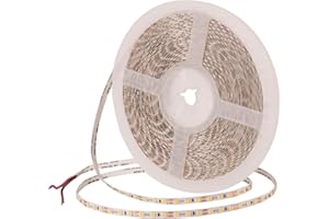 JBdusn 12V Ruban LED Bande 3000K lumineuse LED, 10m Autocollant Bandeau LED de 8mm de largeur, Super Lumineux Light Strip 120LEDs/m pour Escalier, Chambre, Noël, Fête, etc(sans alimentation)
