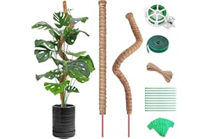 NEOVSUNY Monstera - Supporto per piante rampicanti, 2 pezzi, 120 cm, asta di cocco pieghevole, per piante e piante