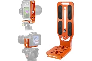 REYGEAK Piastra a Sgancio Rapido Staffa a Forma L per Riprese Verticali con Vite 1/4” Arca-Swiss, Compatibile con DJI Osmo Ronin Reflex Digitali Canon Nikon Sony FUJIFILM Leica (Arancione)