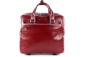PIQUADRO Cartella trolley 2 ruote in pelle - Bagagli- Borsa a tracolla Unisex - Adulto, Rosso, Talla única - BV4729B2/R