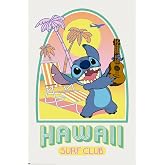Grupo Erik Disney Poster - Stitch Hawaii Club Surf Posteri - Dekorasyon Oturma Odası veya Dekorasyon Yatak Odası - Dekorasyon