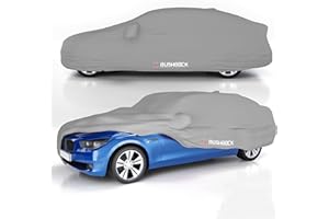 BUSHBOCK Premium Cover BUSHBOCK® Premium Intérieur Housse de Voiture Satin Tissu de Protection Bâche Housse de Voiture Garage Intérieur 2 Couleurs, 4 Tailles (Gris Argent, XL)