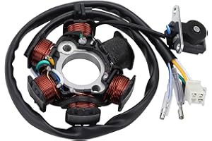 GOOFIT Bobina de estator magnético de interfaz cuadrada de 3 pines, 5 cables, CA de 6 polos, repuesto para GY6 125 cc 150 cc motor estator scooter ATV Go Kart TAOTAO Dune Buggy