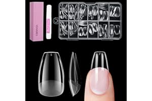 Venares Soft Gel Press on Nail Tips do Paznokci, 120 Sztuk Krótkie Tipsy Żelowe, 12 Rozmiarów - dla Początkujących "Zrób to Sam"
