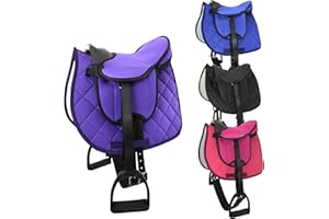 PFIFF 103120 Sattelset „Pro“ für Spiel- oder Holzpferde, Komplettset für Kinder, Kindersattel, Spielsattel, Set in Einheitsgröße, Lila