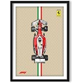 KARTPOST3R Formula F1 Ferrari Team Tablo Poster No:0059 (&Ccedil;er&ccedil;eveli)