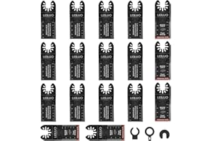 LEILUO Kit de accesorios multiherramienta de 20 piezas para corte de madera y yeso, accesorios universales de sierra oscilante con bolsa de almacenamiento compatible con DeWalt Dremel Makita y más