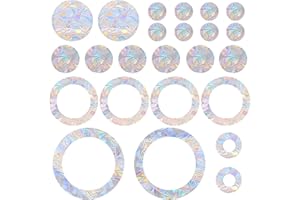 OMJMYY 24 Stücke Kreis Prisma Fenster Vogelschutz Aufkleber für Glasscheiben Fenster Aufkleber für Vogelschläge Anti Kollisions Aufkleber Regenbogen Fensterfolie Stoppt Vögel, die in Fenster Fliegen