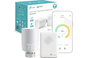 TP-Link Kasa Smart Thermostat Radiator Valve, Smart Radiator Valve, Energy Saving, LED display Radiator Thermostat Valve, Smart TRV Schedule, Works with Alexa & Google, Easy installation(KE100 KIT)