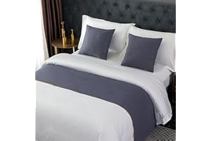 TTiiLoe Camino de cama para pies de cama, decoración de ropa de cama, colcha de color sólido, bufanda de cama, toalla, protección para dormitorio de hotel, gris, 50 x 210 cm para cama de 1,5 m