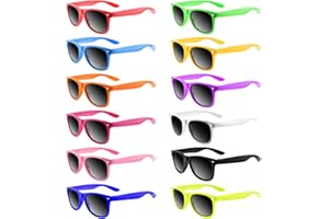 Bouiexye 12 Stück Kinder Sonnenbrillen Neon Jungen Mädchen Kinder Party Favor Taschenfüller Strand Pool Geburtstagsfeier/Jungen Mädchen Geburtstagsparty Zubehör (12 Farben)
