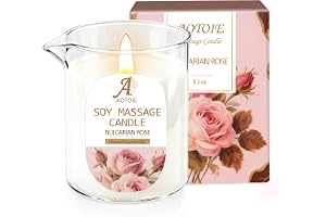 Massageljus för par, 240 ml låg temperatur för massageljus med olja | Rosljus, naturliga ingredienser, sensuelle erotiskt hem SPA, present till kvinnor alla hjärtans dag