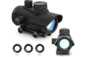 ‎AOMEKIE Aomekie Softair Red Dot Visier für 11mm/22mm Schiene Leuchtpunktvisier Rotpunktvisier mit Schutz und Tactical 3 Reticles für Jagd Softair und Armbrust