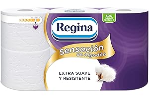 Regina Papel Higiénico Sensación de Algodón, 6 Rollos, 173 Hojas de 3 Capas, Con Loción de Extracto de Flor de Algodón, Para Todo Tipo de Piel, Embalaje Reciclable, Extra Suave y Resistente