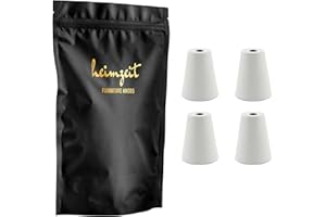 heimzeit Schrankknöpfe für Türen, Schubladen und Kommoden aus hochwertigem Aluminium [4 Stück, Rund] Farbe: Weiß, Stilvolles Design, Möbelknöpfe mit Einlochgriff und Schrauben