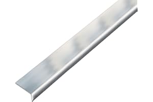 Alberts 488628 Perfil de ángulo, Autoadhesivo, Aluminio, diseño cromado, 1000 x 25 x 15 mm