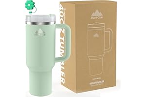MONT-CLAIR Tumbler 40oz - Tazza Termica con Cannuccia - Bicchiere Termico con Cannuccia - Borraccia Termica con Cannuccia Acciaio Inossidabile - Freddo per 11 Ore - Con Ghiaccio per 48 Ore - 1200ml -Matcha Verde