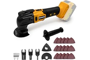 BYCZONE Cordless Oscillating Multitool for DeWalt 20V Max Battery, Cordless Multi Tools with 6 Variable Speed, 4°Oscillation Angle, 23PCS Oscillating Tool for Scraping Cutting Sanding [Tool Only]