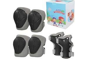 LANOVAGEAR Protecciones Set para Niños 2-8 Años Ajustables Rodilleras, Coderas y Muñequeras para Bicicletas, Patinetas, Scooters, Patinaje, Escalada en Roca