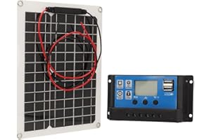 FOCKETY 300W Solar Panel Kit, with 50A 12V/24V PWM Charge Controller, IP67 Waterproof High Efficiency Solar Panel for Home, Camping, Boat, Caravan, RV and Other Off Grid Applications