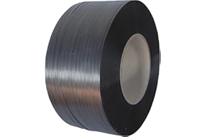 JECO - Lot de 1 bobine Feuillard PP polypropylène noir 12mm x 0.55 x 3000m Ø200mm cerclage machine ou manuel