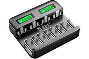 EBL Akku ladegerät für AA AAA C D NI-MH Akkus Type C Input Schnell ladegerät, LCD Anzeige Batterienladegerät