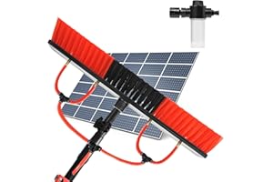 XDOVET Brosse de lavage télescopique à 4 trous - 7 m - Brosse de lavage avec manche télescopique - Barres télescopiques extensibles - Kit de nettoyage PV pour le nettoyage des fenêtres, toit de