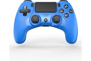 BMSARE Mando para PS4 Inalámbrico, PS4 Mandos Gamepad Joystick para PS4 Pro/Slim con 6 Axis Gyro Sensor | Dual Shock Vibración | Audio Micrófono| Touch Panel | 600mah Batería (Blue)