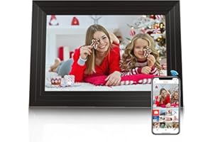 Cadre Photo Numérique WiFi - 10.1 Pouces IPS Écran Tactile Smart Cloud Connecté avec 16Go Espace, Partagez des Photos Via Fra
