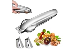 JHY Pinza per castagne, schiaccianoci in noce, apricanocciole, tagliabase, tagliabase, in acciaio inox e metallo, apribottiglie, schiaccianoci in acciaio inox, utensile da cucina