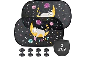 Oziral 2 Pezzi Parasole per Auto per Bambini con 8 Ventose 51 x 31 cm Parasole per Finestrino dell'Auto per Bambini protezione solare UV per bambini Protezione Solare Finestrini Laterali