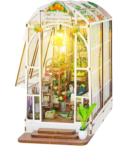 STRUCWOOD Kit de maison de poupée à faire soi-même pour adultes - Assemblage stéréo 2D - Veilleuse - Serre-livres en bois - Modèle de construction (SQ-22 STRUCWOOD Kit de maison de poupée à faire soi-même pour adultes - Assemblage stéréo 2D - Veilleuse - Serre-livres en bois - Modèle de construction (SQ-22