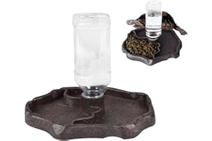 Fleymu Distributore di Acqua per Rettili, Abbeveratoio per Mangiatoia 2 in 1 Ciotola di rettili, Ciotola per Mangiatoia per Tartarughe Automatici per Tartarughe, Lucertole, Scorpioni, Serpente
