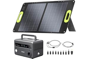 CTECHi Estación de energía portátil de 300W con panel solar de 60W, generador solar, salida de CA de respaldo de batería de 299Wh, almacenamiento de energía