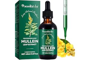 VFJVLVDG Mullein Drops for Lungs - Mullein Leaf Extract for Lungs - Vegan Premium Mullein Leaf Extract Fast Absorption - 2 Fl Oz