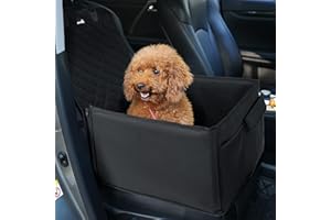PECUTE Fotelik samochodowy dla psa, wodoszczelny, odporny na zarysowania i zarysowania, 43 x 43 x 30 cm, ze wzmocnionymi i podwyższonymi ściankami bocznymi, stabilny dla małych i średnich psów, wiele