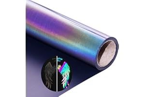 KEGUMINGX Reflective Rainbow Heat Transfer Vinyl Reflective HTV Vinyl Rolls Pack 12 Inch x 5 Feet Iron on Vinyl for T-Shirts DIY Design, Silhouette Cameo & Heat Press Machine(Reflective Rainbow HTV)