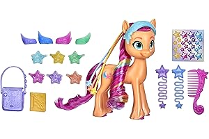 My Little Pony: A New Generation Rainbow Reveal Sunny Starscout - 15 cm Orange Pony Toy with Rainbow Braid, 17 Accessories Multicolor F1794
